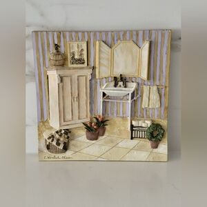 C. Winterle Olson Art Depicting A Bathroom Scene. Rare Arr